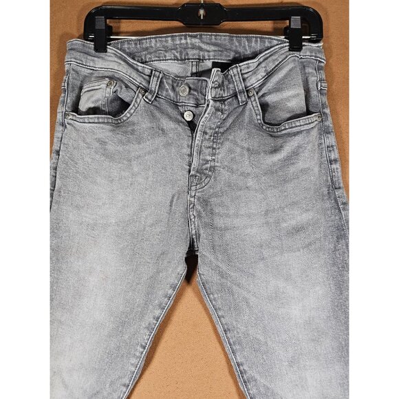 H&M Slim Low Waist Gray Denim Button Fly Skinny Leg Jeans Women's Size 32 - Picture 3 of 8